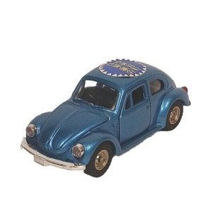ASAHI Volkswagon VW Beetle 1303S Diecast 1:43 Vintage Blue Made In Japan